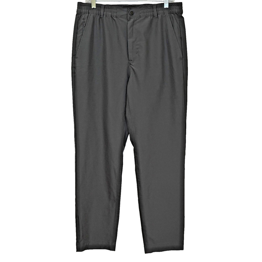Marc New York Chino Pant Mens 34x30 Dark Gray Elastic Waist Straight Leg Stretch
